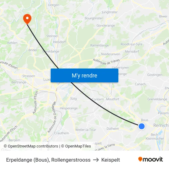 Erpeldange (Bous), Rollengerstrooss to Keispelt map