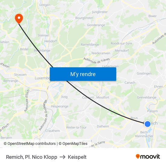 Remich, Pl. Nico Klopp to Keispelt map