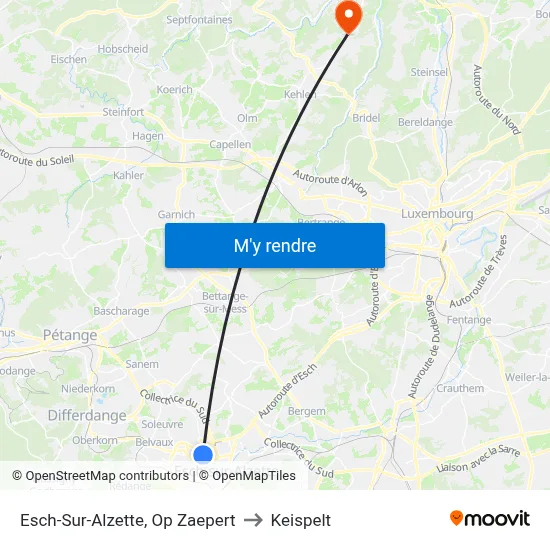 Esch-Sur-Alzette, Op Zaepert to Keispelt map