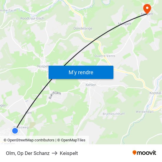 Olm, Op Der Schanz to Keispelt map