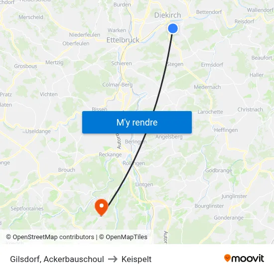 Gilsdorf, Ackerbauschoul to Keispelt map