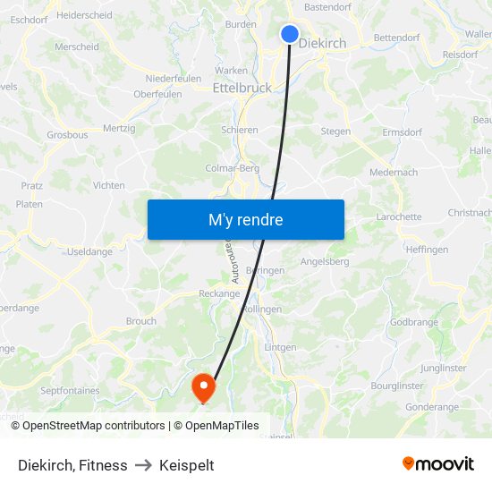 Diekirch, Fitness to Keispelt map