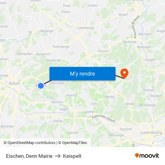 Eischen, Denn Mairie to Keispelt map