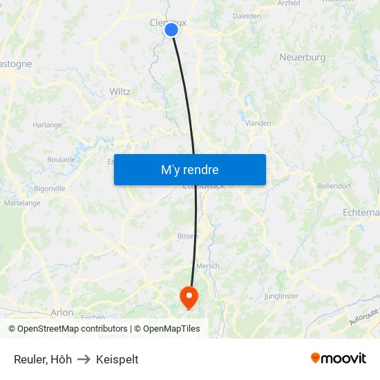 Reuler, Hôh to Keispelt map