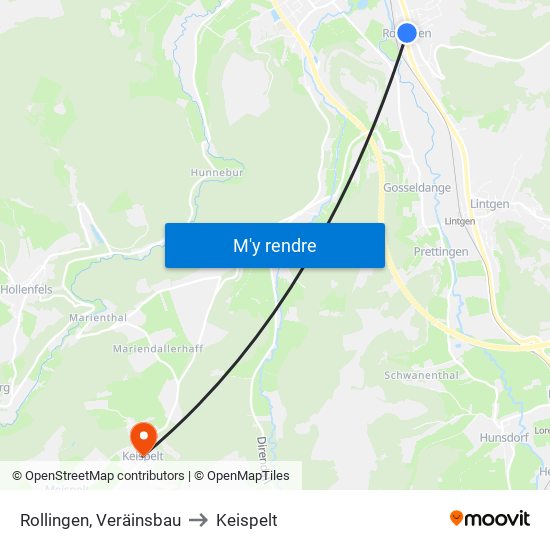 Rollingen, Veräinsbau to Keispelt map