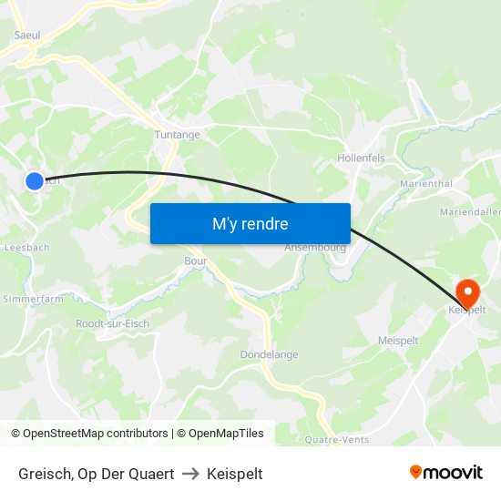 Greisch, Op Der Quaert to Keispelt map