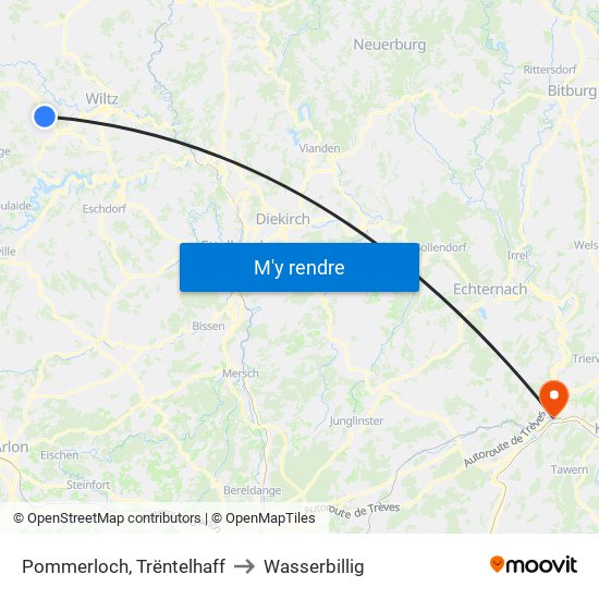 Pommerloch, Trëntelhaff to Wasserbillig map