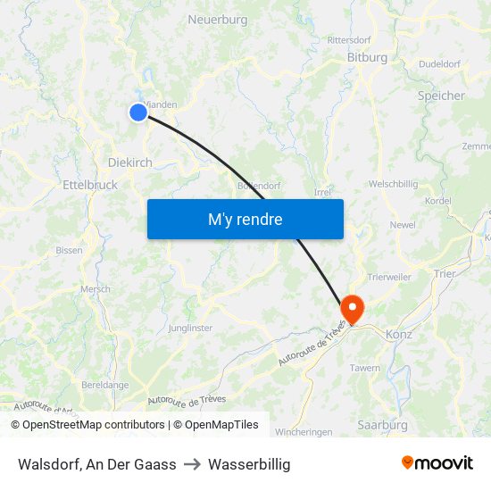 Walsdorf, An Der Gaass to Wasserbillig map