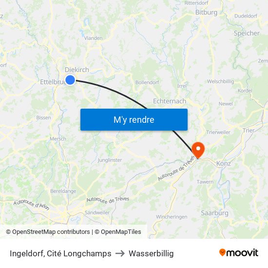 Ingeldorf, Cité Longchamps to Wasserbillig map