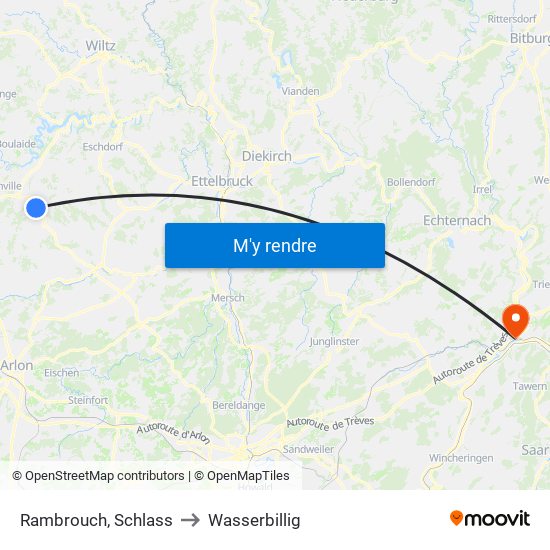 Rambrouch, Schlass to Wasserbillig map