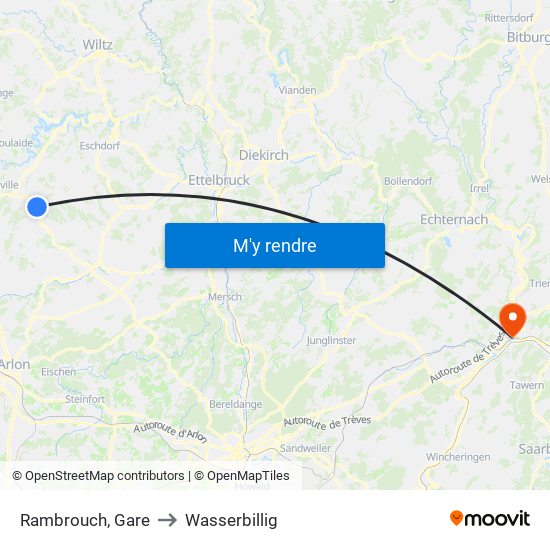 Rambrouch, Gare to Wasserbillig map