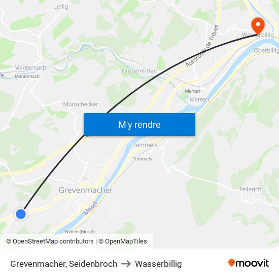 Grevenmacher, Seidenbroch to Wasserbillig map