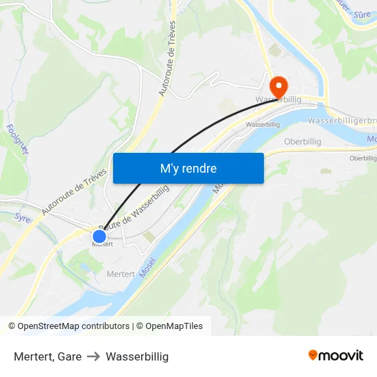 Mertert, Gare to Wasserbillig map