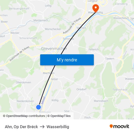 Ahn, Op Der Bréck to Wasserbillig map