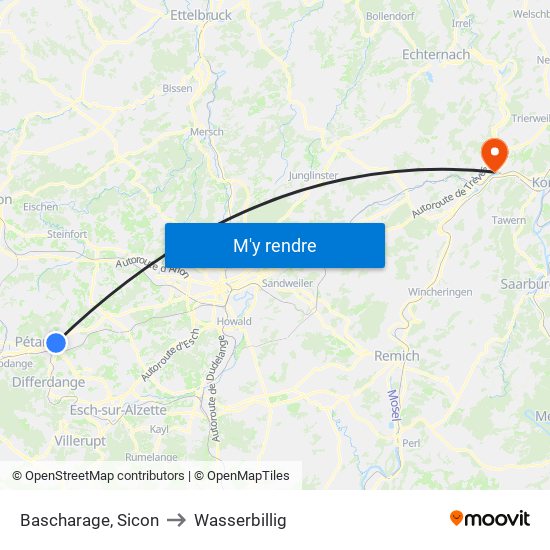 Bascharage, Sicon to Wasserbillig map