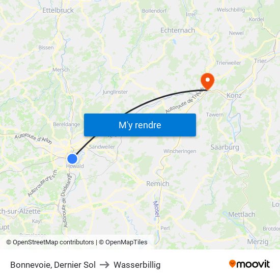 Bonnevoie, Dernier Sol to Wasserbillig map