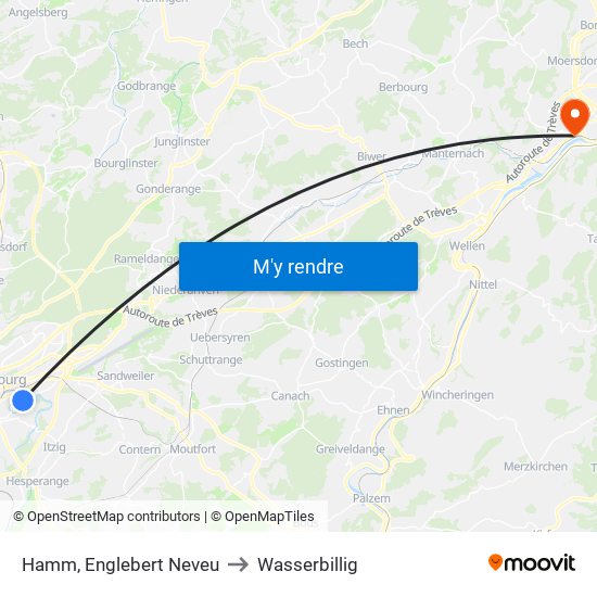 Hamm, Englebert Neveu to Wasserbillig map