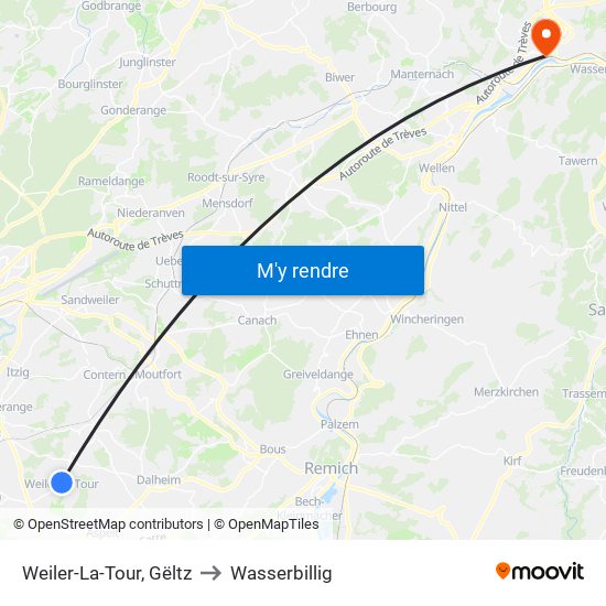 Weiler-La-Tour, Gëltz to Wasserbillig map