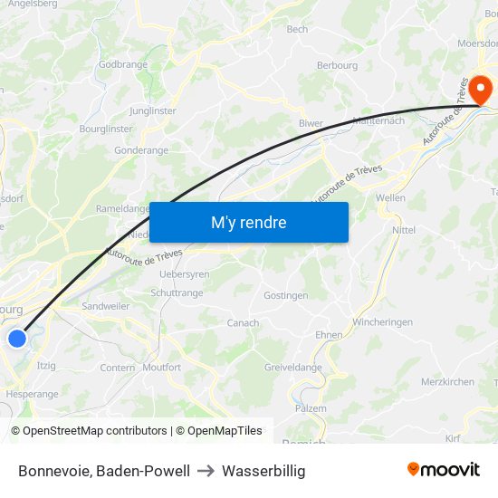 Bonnevoie, Baden-Powell to Wasserbillig map
