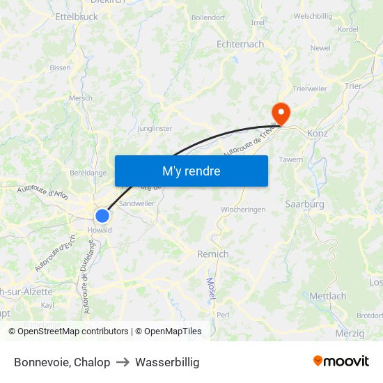 Bonnevoie, Chalop to Wasserbillig map