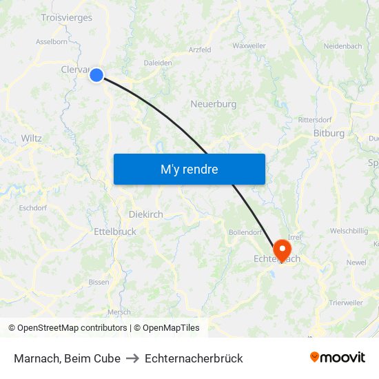 Marnach, Beim Cube to Echternacherbrück map