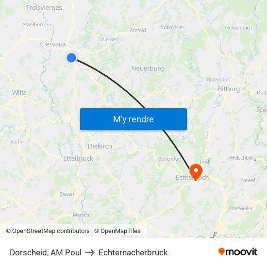 Dorscheid, AM Poul to Echternacherbrück map