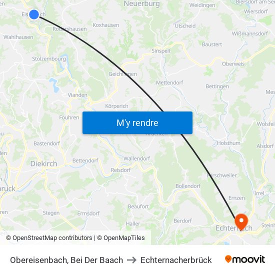 Obereisenbach, Bei Der Baach to Echternacherbrück map