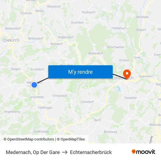 Medernach, Op Der Gare to Echternacherbrück map