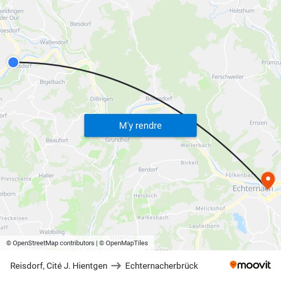 Reisdorf, Cité J. Hientgen to Echternacherbrück map