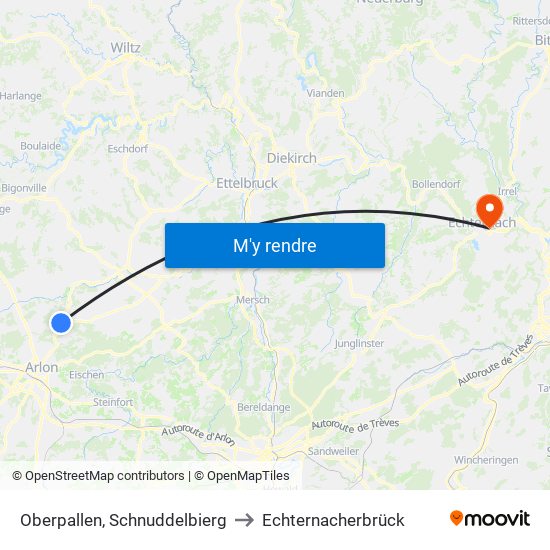 Oberpallen, Schnuddelbierg to Echternacherbrück map
