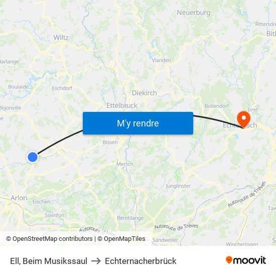 Ell, Beim Musikssaul to Echternacherbrück map