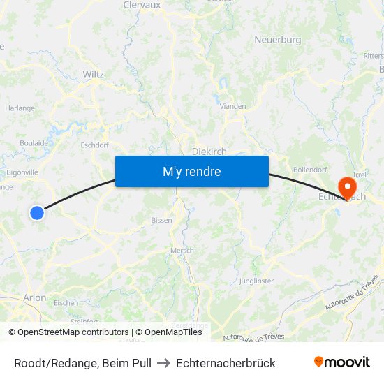 Roodt/Redange, Beim Pull to Echternacherbrück map