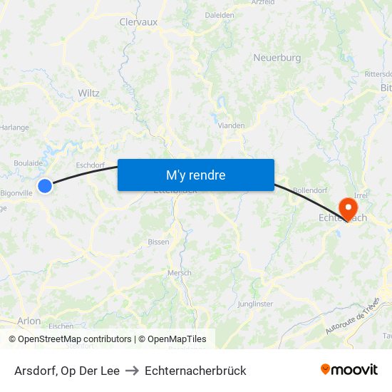 Arsdorf, Op Der Lee to Echternacherbrück map