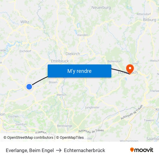 Everlange, Beim Engel to Echternacherbrück map