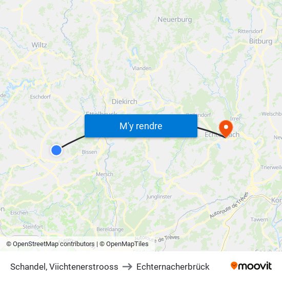 Schandel, Viichtenerstrooss to Echternacherbrück map