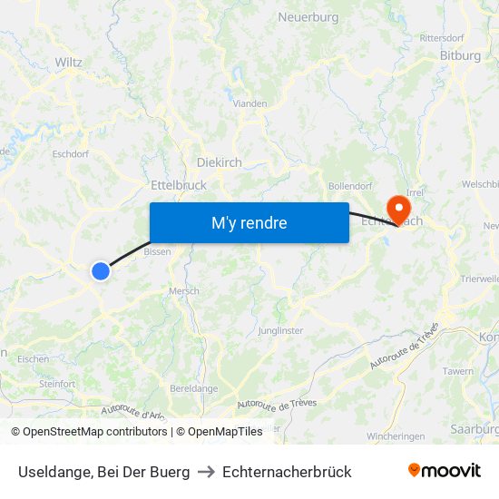 Useldange, Bei Der Buerg to Echternacherbrück map