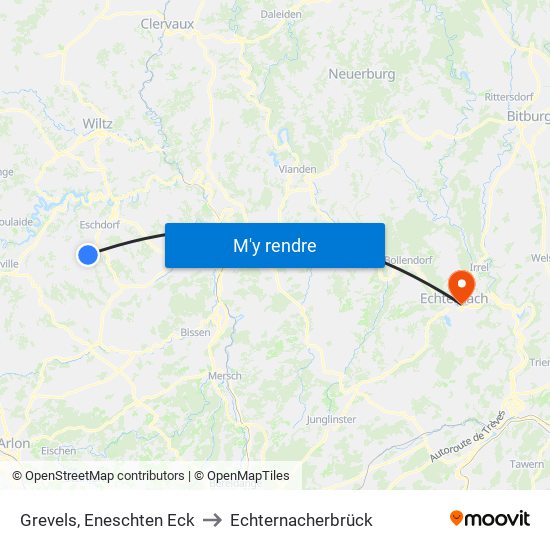 Grevels, Eneschten Eck to Echternacherbrück map