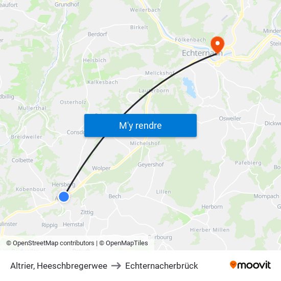 Altrier, Heeschbregerwee to Echternacherbrück map