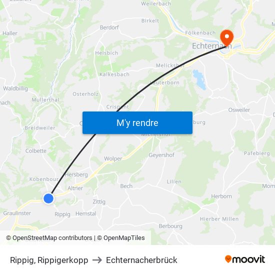 Rippig, Rippigerkopp to Echternacherbrück map