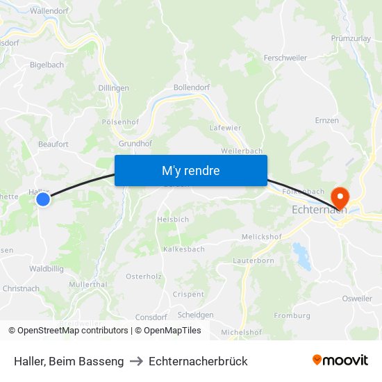 Haller, Beim Basseng to Echternacherbrück map