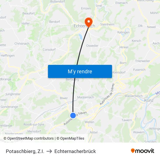 Potaschbierg, Z.I. to Echternacherbrück map