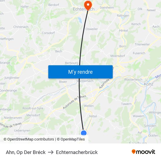 Ahn, Op Der Bréck to Echternacherbrück map