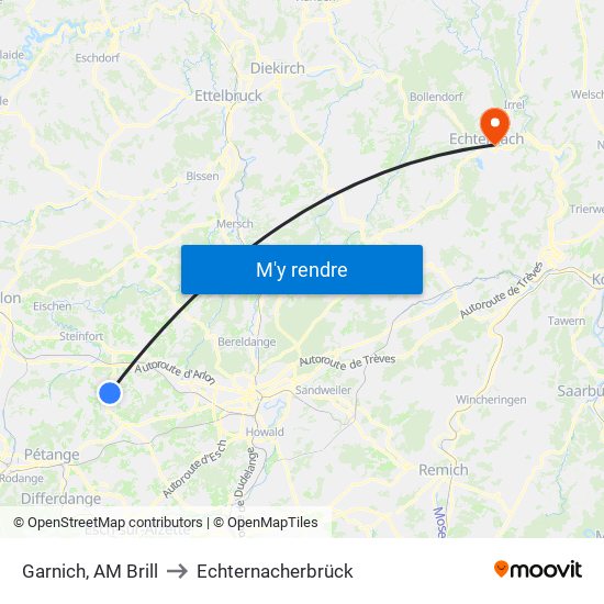 Garnich, AM Brill to Echternacherbrück map
