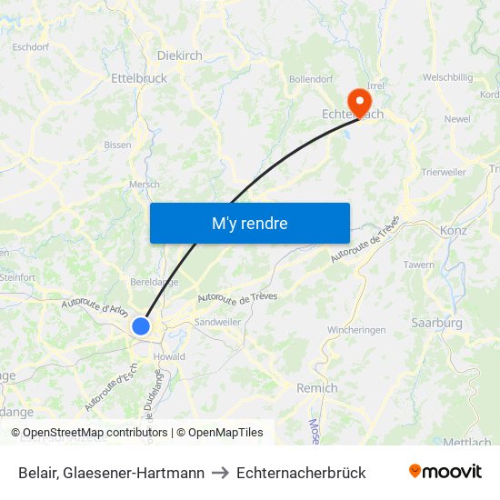 Belair, Glaesener-Hartmann to Echternacherbrück map