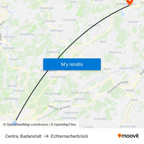 Centre, Badanstalt to Echternacherbrück map