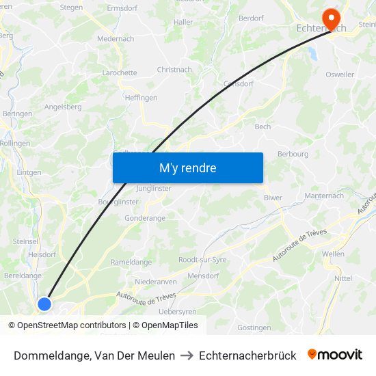 Dommeldange, Van Der Meulen to Echternacherbrück map