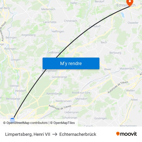 Limpertsberg, Henri VII to Echternacherbrück map