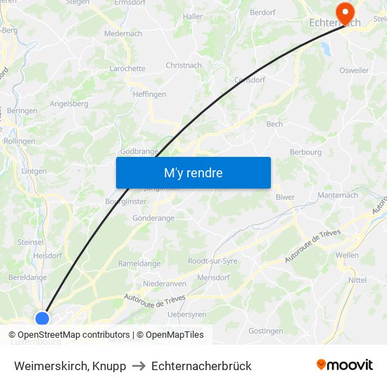 Weimerskirch, Knupp to Echternacherbrück map