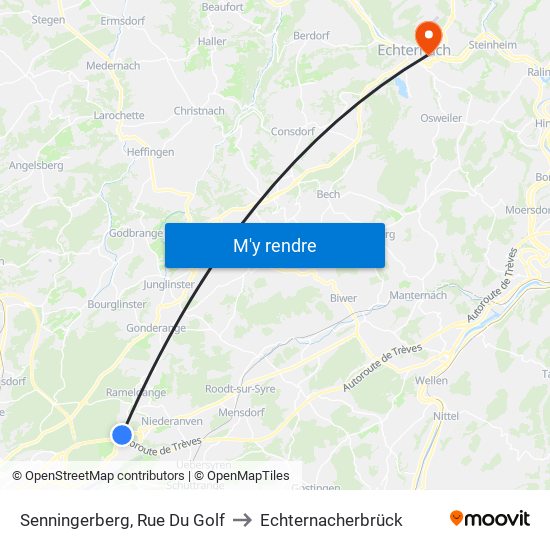 Senningerberg, Rue Du Golf to Echternacherbrück map