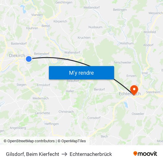 Gilsdorf, Beim Kierfecht to Echternacherbrück map